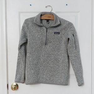 patagonia 1/4 zip better sweater birch white